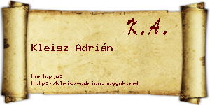 Kleisz Adrián névjegykártya