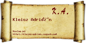 Kleisz Adrián névjegykártya